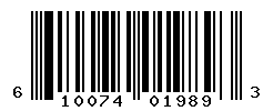 UPC barcode number 610074019893