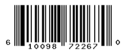 UPC barcode number 610098722670