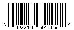UPC barcode number 610214647689