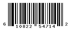 UPC barcode number 610822547142