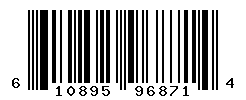 UPC barcode number 610895968714