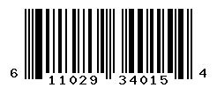 UPC barcode number 611029340154