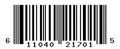 UPC 611040217015 barcode image