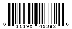 UPC barcode number 611190493826