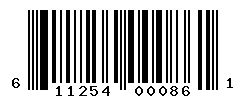 UPC barcode number 611254000861