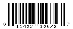 UPC barcode number 611403106727