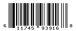 UPC barcode number 611745939168