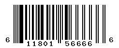 UPC barcode number 611801566666