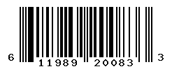 UPC barcode number 611989200833
