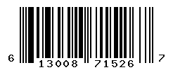 UPC barcode number 613008715267