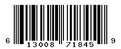 UPC barcode number 613008718459