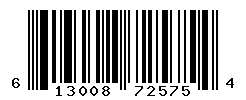 UPC barcode number 613008725754