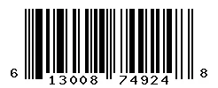 UPC barcode 613008749248