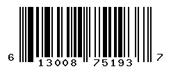 UPC barcode number 613008751937