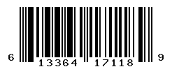 UPC barcode number 613364171189