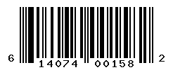 UPC barcode number 614074001582