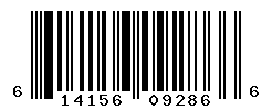 UPC barcode number 614156092866