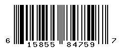 UPC barcode number 615855847597