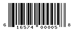 UPC barcode number 616574000058