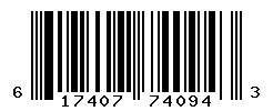 UPC barcode number 617407740943