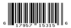 UPC barcode number 617957153156