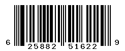 UPC barcode number 625882516229