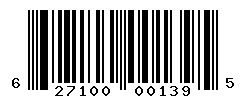 UPC barcode number 627100001395
