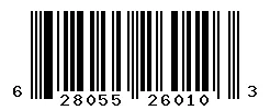 UPC barcode 628055260103