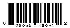 UPC barcode 628055260912