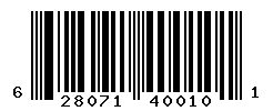 upc 628071400101 barcode image