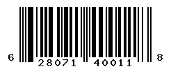 upc 628071400118 barcode image
