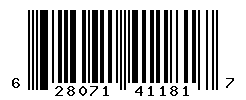 UPC barcode number 628071411817