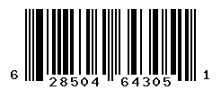 UPC barcode number 628504643051
