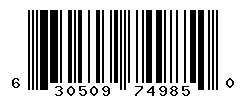 UPC barcode number 630509749850