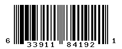 UPC barcode number 633911841921