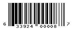 UPC barcode number 633924000087