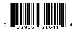 UPC barcode number 633955310414