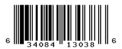 UPC barcode number 634084130386