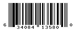 UPC barcode number 634084135800