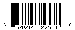 UPC barcode number 634084225716