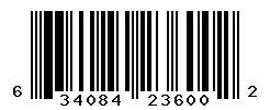 UPC barcode number 634084236002