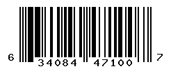 UPC barcode number 634084471007