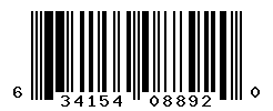UPC barcode number 634154088920