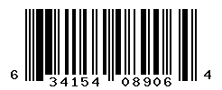 UPC barcode number 634154089064