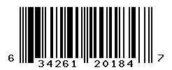 UPC barcode number 634261201847