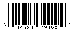 UPC barcode number 634324794002