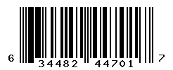 UPC barcode number 634482447017