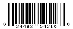 UPC barcode 634482543108
