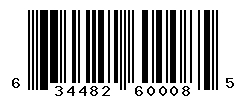 UPC barcode number 634482600085