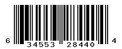 UPC barcode number 634553284404